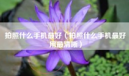 拍照什么手机最好（拍照什么手机最好用最清晰）